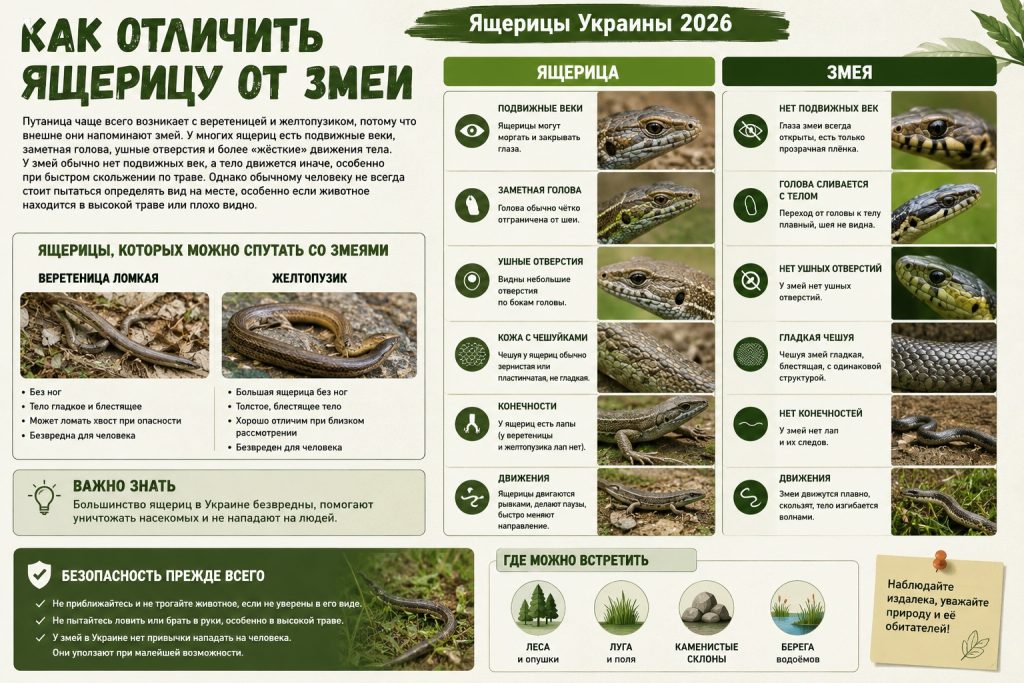 Ядовитые ящерицы Украины 2026: какие есть, можно ли вообще трогать ящериц и первая помощь при укусе