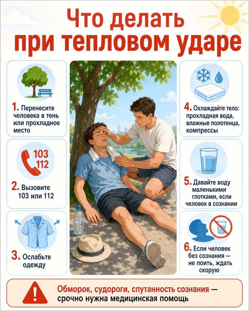 Жара в Запорожье 2026: первые симптомы теплового удара, куда звонить и первая помощь