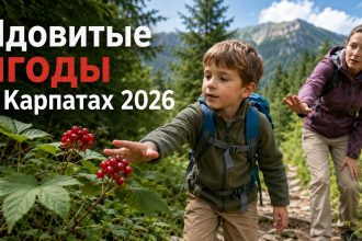 Ядовитые ягоды в Карпатах 2026: что нельзя трогать детям во время прогулок, симптомы отравления и первая помощь