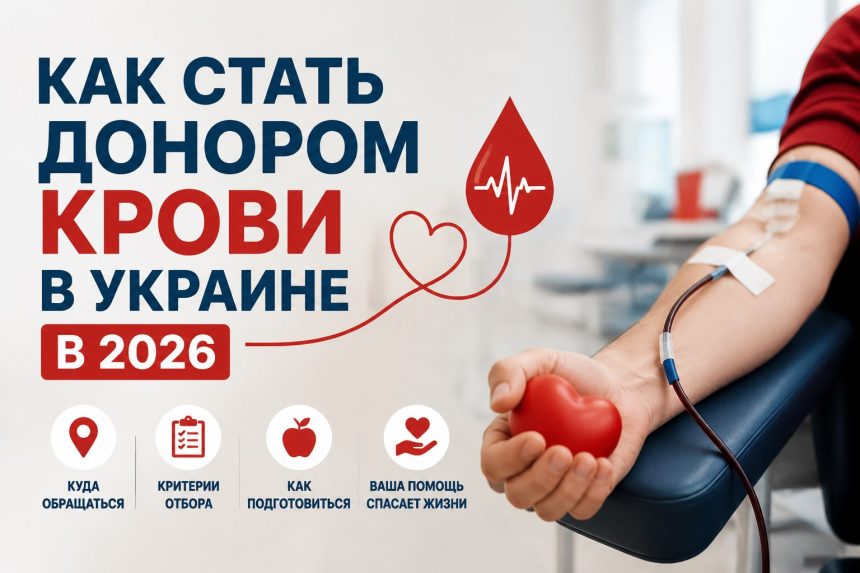 Как стать донором крови в Украине 2026: куда обращаться, критерии отбора и как подготовиться к сдаче