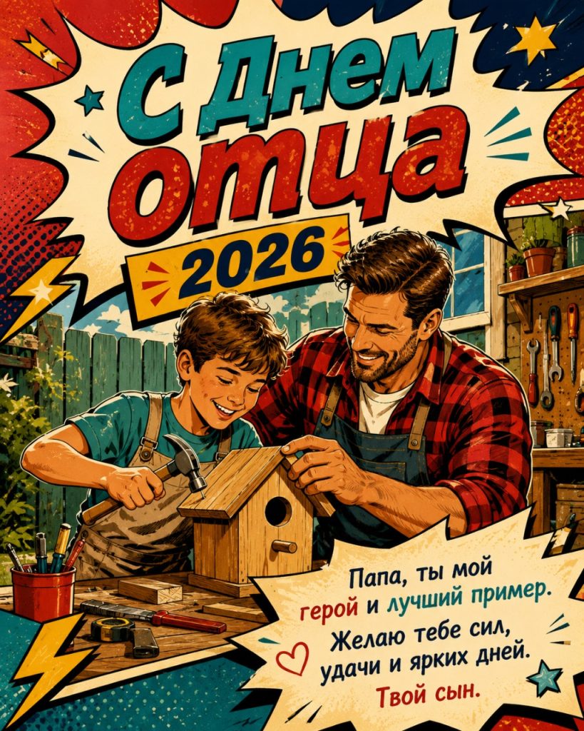 Как поздравить папу с Днем отца 2026: открытки, картинки и пожелания прозой на русском