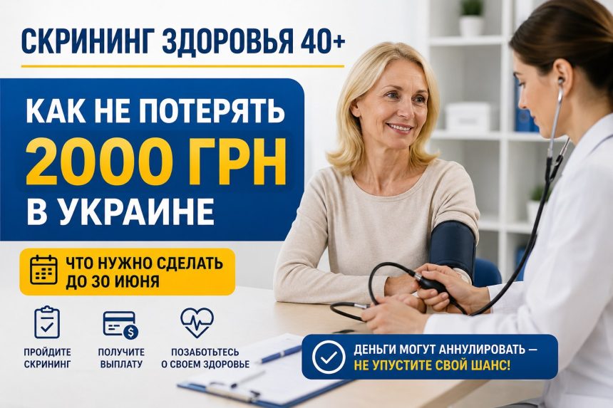 Скрининг здоровья 40+: как не потерять выплату 2000 грн в Украине и что нужно сделать до 30 июня