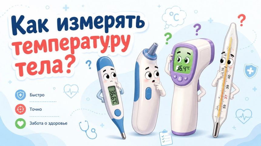 Как правильно мерить температуру: под мышкой, во рту, в ухе и ректально