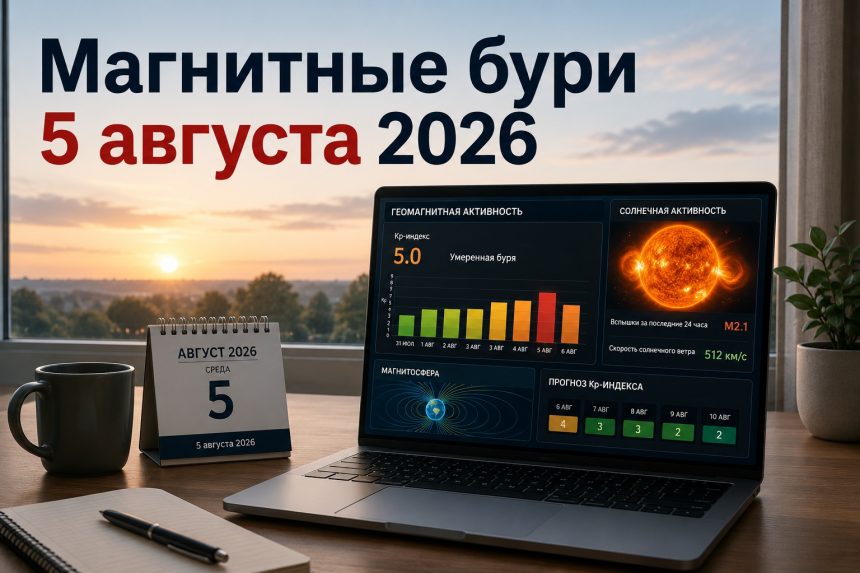 Магнитные бури 5 августа 2026 в Украине: прогноз солнечной активности на сегодня