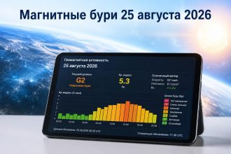Магнитные бури 25 августа 2026 в Украине: прогноз солнечной активности на сегодня