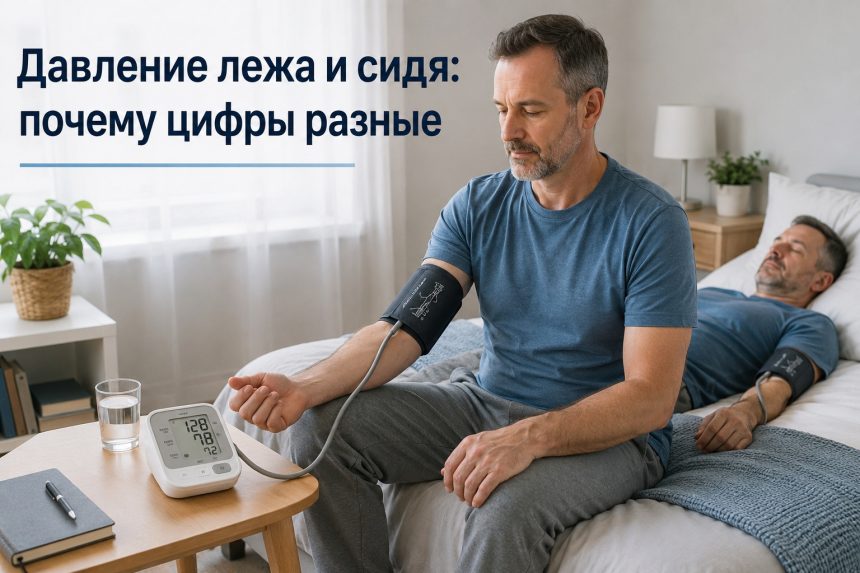 Можно ли измерять давление лежа: почему показатели отличаются от измерений сидя и каким цифрам верить