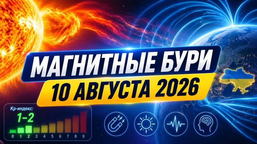 Магнитные бури 10 августа 2026 в Украине: прогноз солнечной активности на сегодня