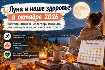 Лунный календарь здоровья на октябрь 2026: благоприятные и неблагоприятные дни