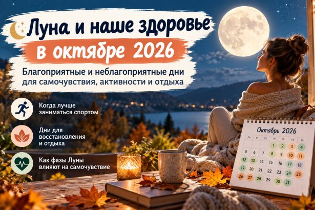 Лунный календарь здоровья на октябрь 2026: благоприятные и неблагоприятные дни