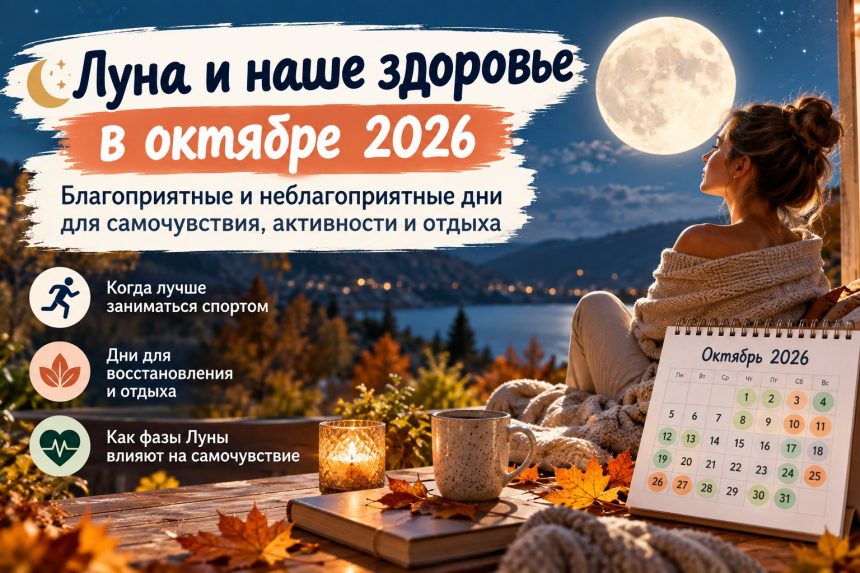 Лунный календарь здоровья на октябрь 2026: благоприятные и неблагоприятные дни