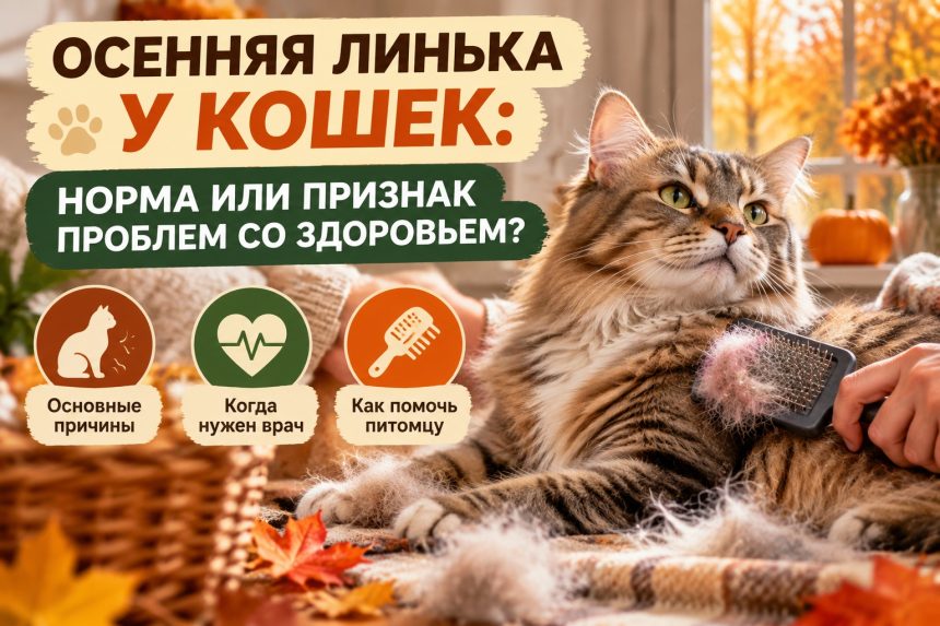 Почему кошка сильно линяет осенью: сезонная смена шерсти или сигнал о проблемах со здоровьем