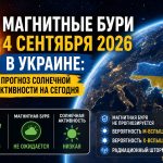 Магнитные бури 4 сентября 2026 в Украине: прогноз солнечной активности на сегодня