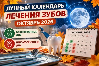 Лунный календарь лечения зубов на октябрь 2026 года: благоприятные и неблагоприятные дни для стоматологических процедур