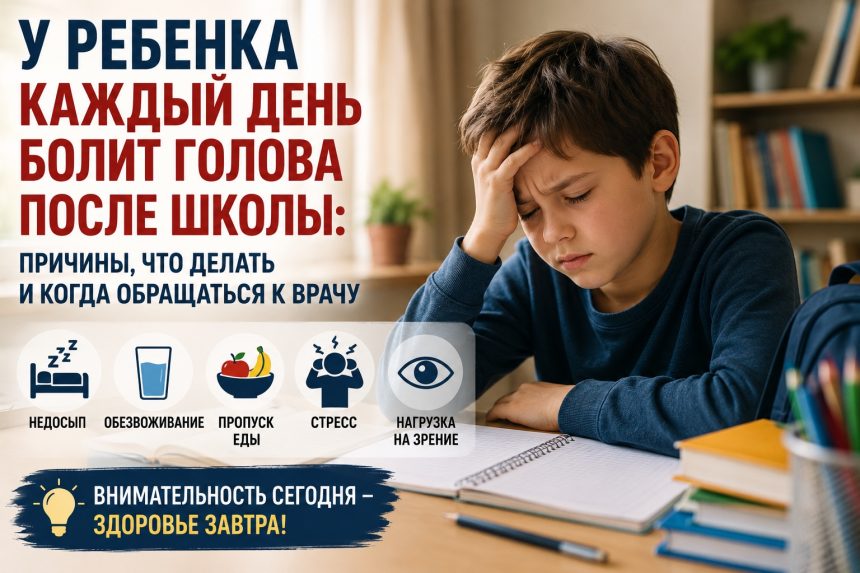 У ребенка каждый день болит голова после школы: причины, что делать и когда обращаться к врачу
