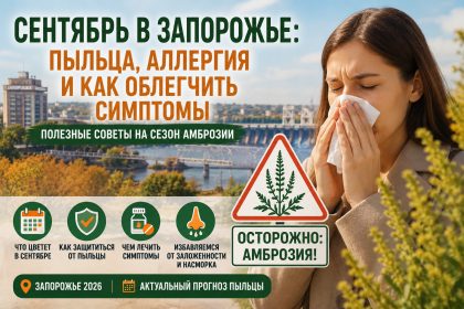 Аллергия и пыльца в Запорожье 2026: что цветет в сентябре, как избежать и лечить симптомы