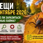 Клещи в сентябре 2026: можно ли заразиться болезнью Лайма осенью, симптомы и что делать при укусе