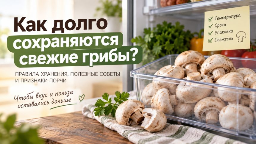 Сколько можно хранить свежие грибы в холодильнике: сроки, упаковка и признаки порчи