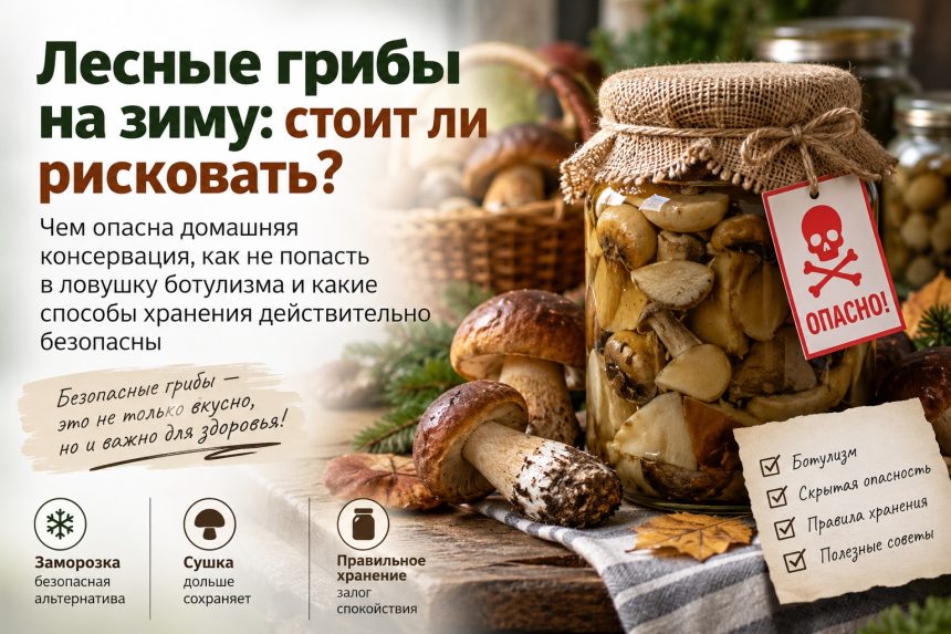 Почему нельзя закрывать лесные грибы на зиму: риск ботулизма и правила безопасного хранения