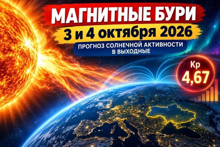 Магнитные бури 3 и 4 октября 2026 в Украине: прогноз солнечной активности в выходные