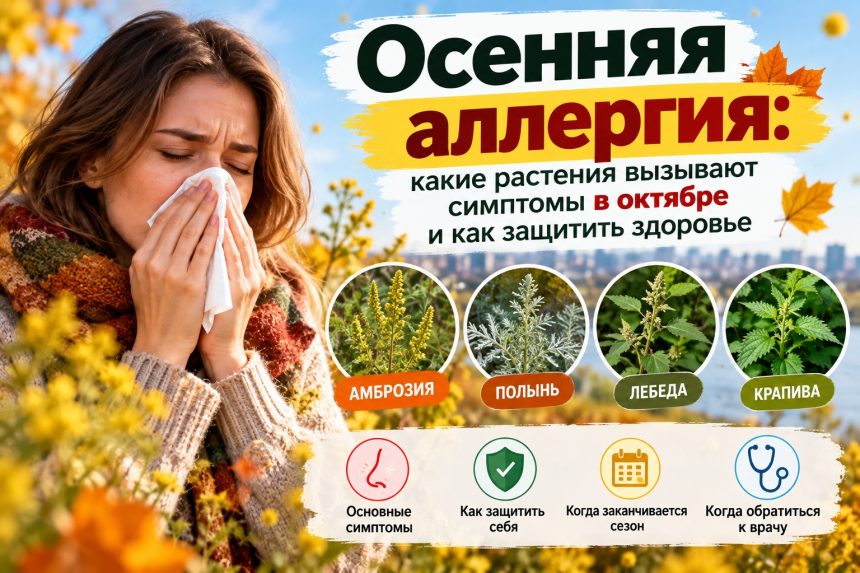 Аллергия в октябре 2026 в Украине: что еще цветет и какие растения вызывают симптомы