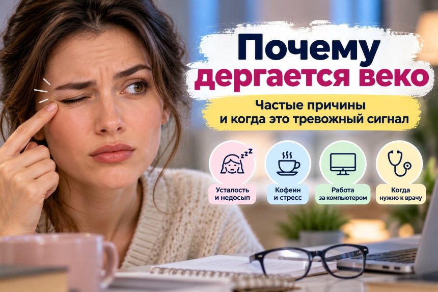 Почему дергается веко: причины, что делать и когда обращаться к врачу