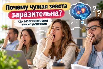 Почему зевота заразительна: почему мы зеваем вслед за другими и как мозг повторяет чужие действия