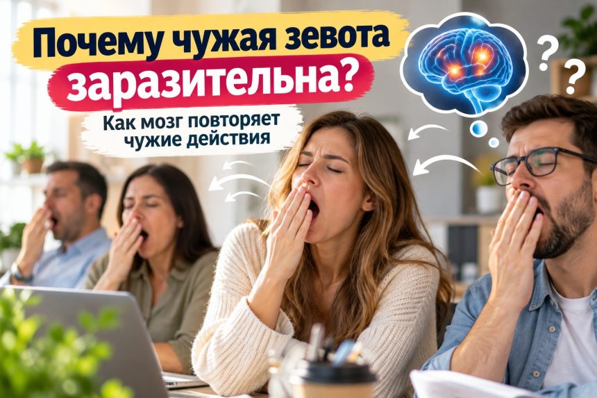 Почему зевота заразительна: почему мы зеваем вслед за другими и как мозг повторяет чужие действия