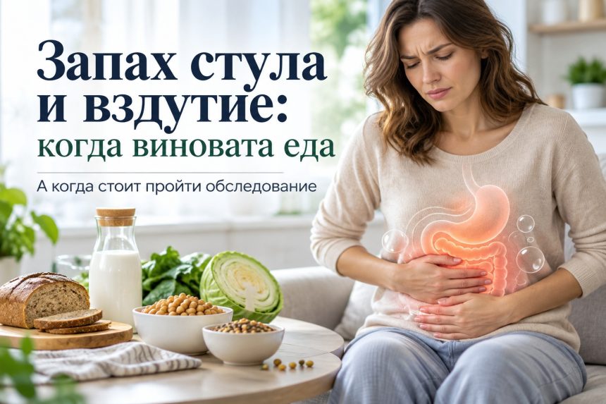 Резкий неприятный запах стула и вздутие: когда причиной может быть питание, а когда нужна диагностика